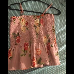 A floral pink top